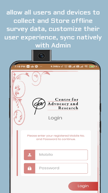 CFAR Survey App Interface