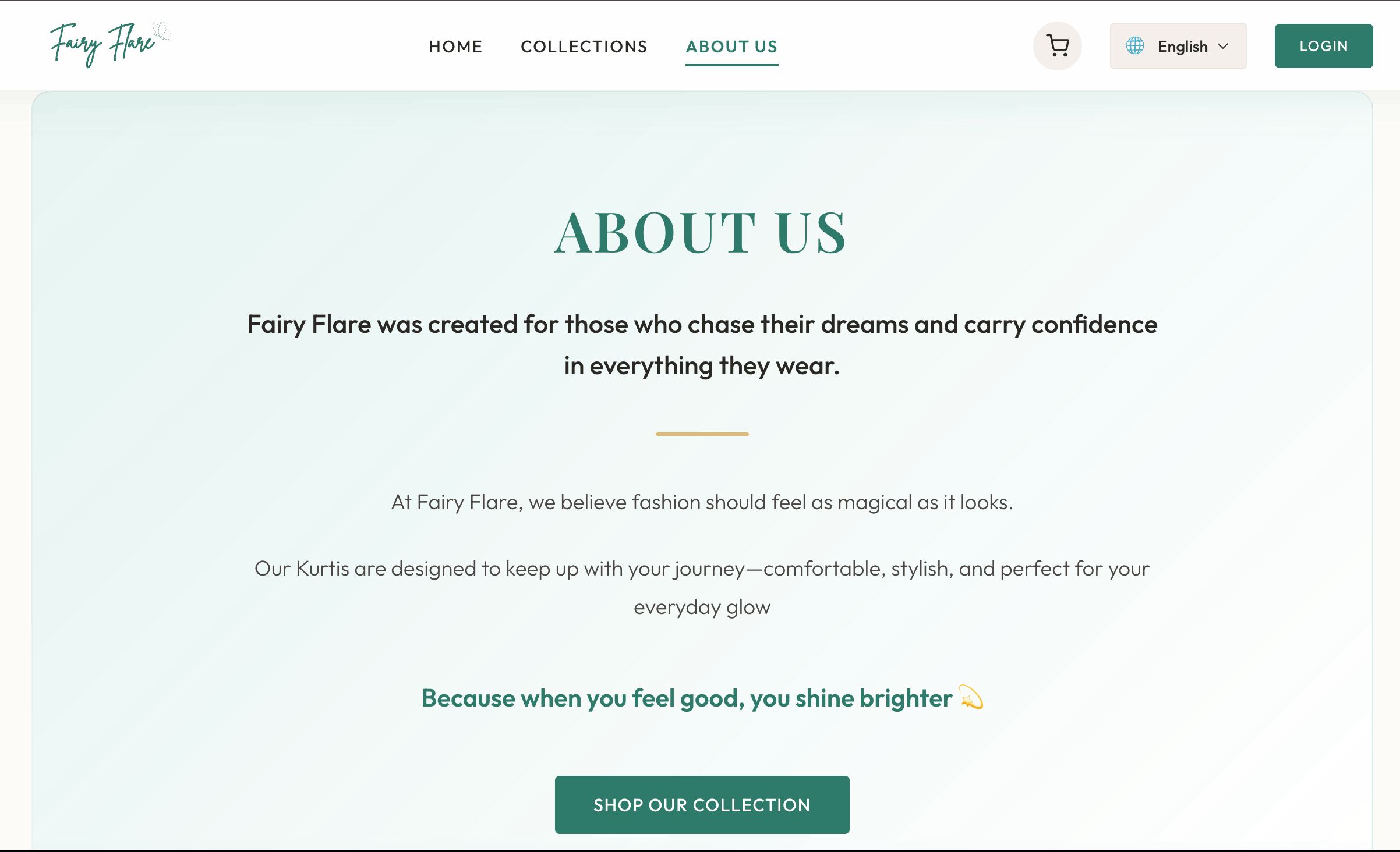 FairyFlare E-Commerce Interface